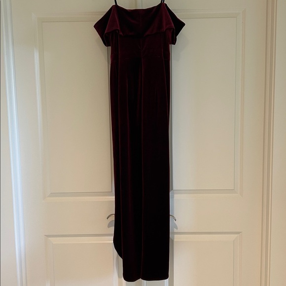 BHLDN Edison Burgundy Velvet Dress Off Shoulder Luxe Evening Formal SZ US 4 NWOT - Picture 8 of 16